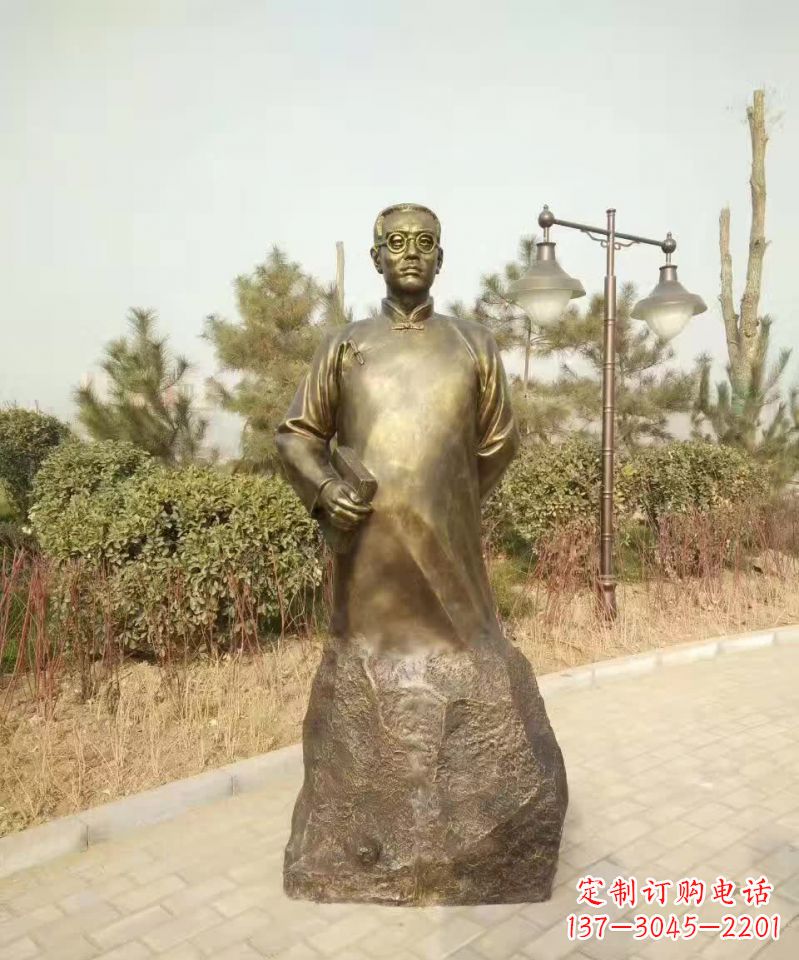 益阳陶行知人物铜雕1