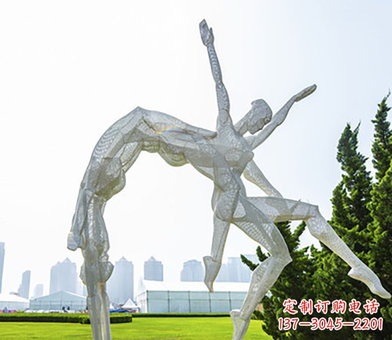 益阳体操运动员不锈钢雕塑