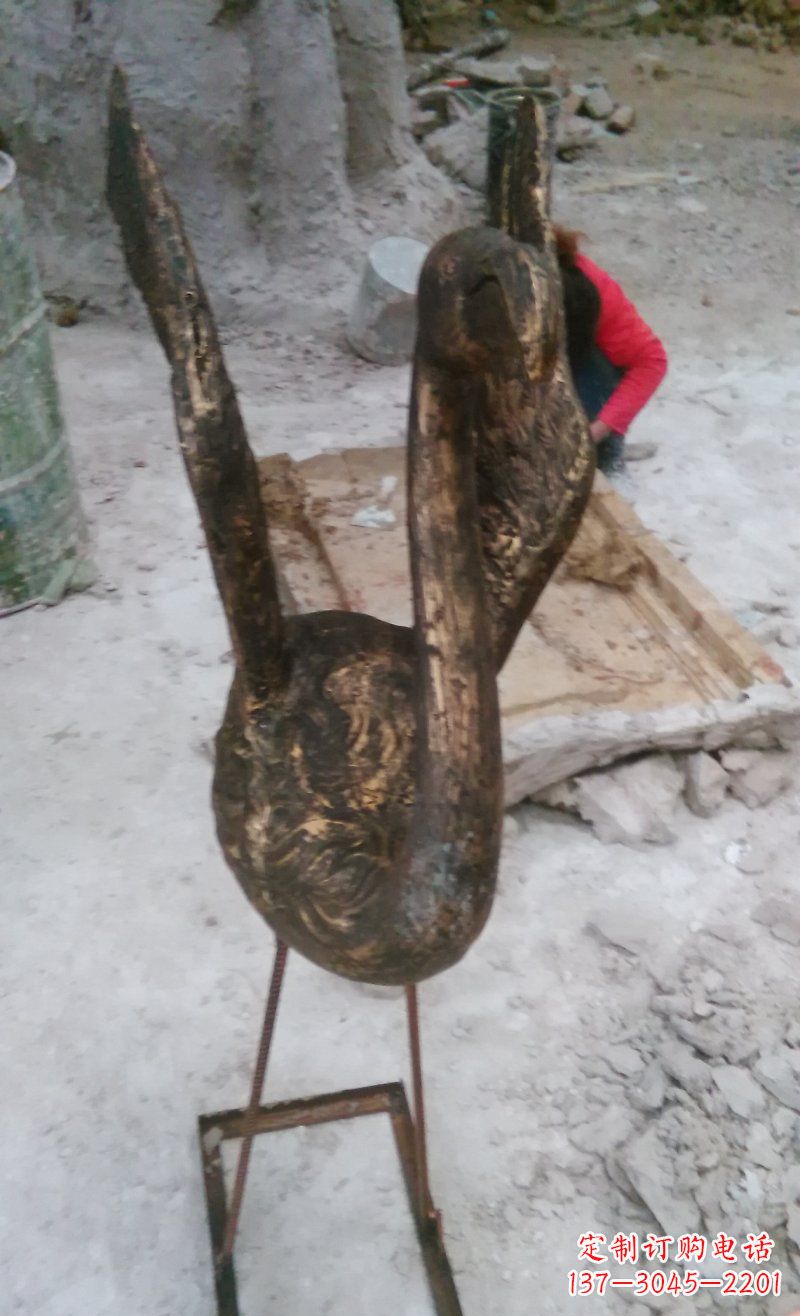 益阳天鹅动物铜雕 (2)