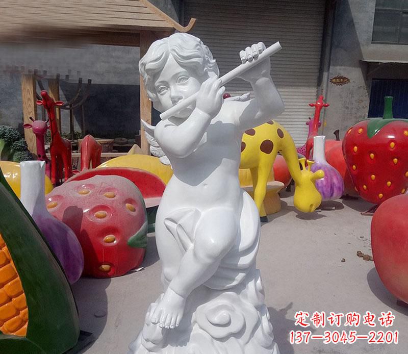 益阳天使吹笛人物石雕