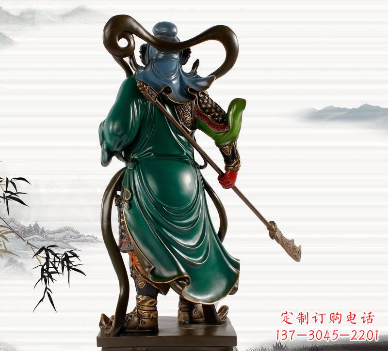 益阳铜雕彩绘武财神关公
