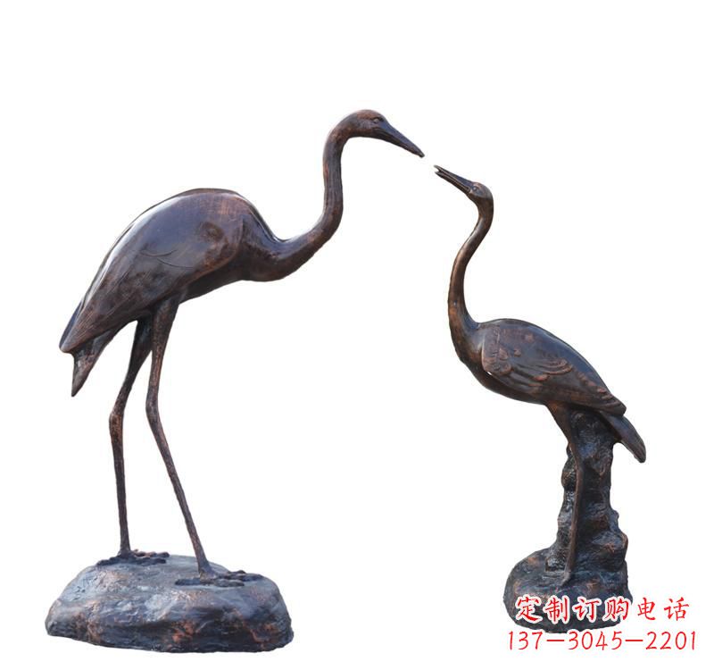 益阳铜雕动物仙鹤