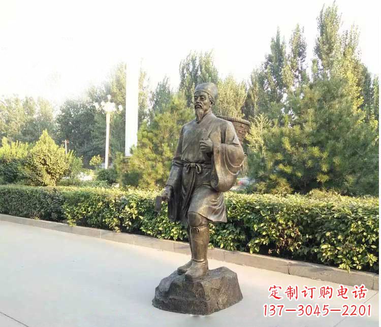 益阳铜雕古代名医李时珍雕塑