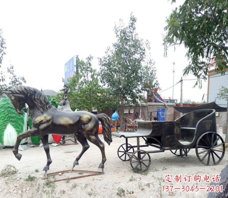 益阳铜雕古代战马景观摆件