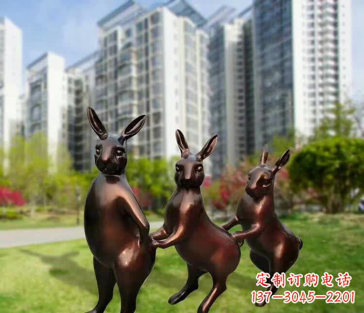 益阳铜雕广场动物兔子