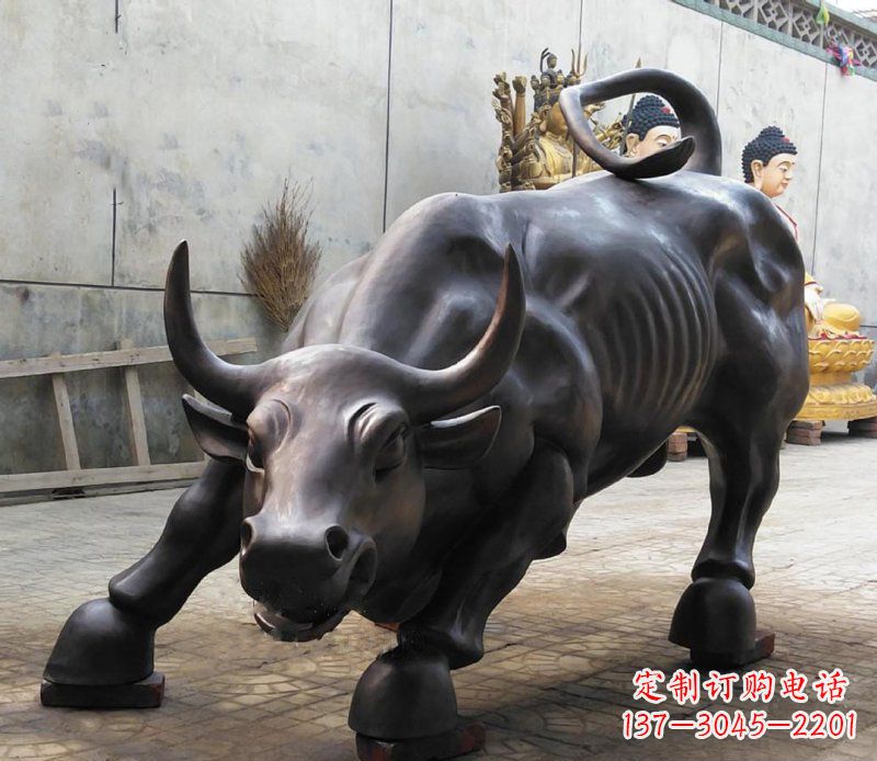 益阳铜雕广场华尔街动物牛 (2)