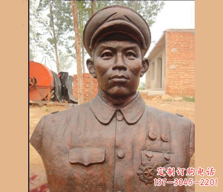 益阳铜雕广场军人胸像雕塑