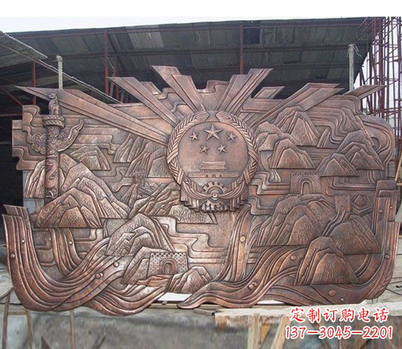 益阳铜雕广场军人壁画雕塑摆件