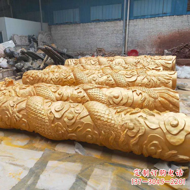 益阳铜雕广场龙柱
