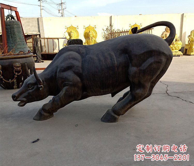 益阳铜雕广场水牛动物雕塑 (2)