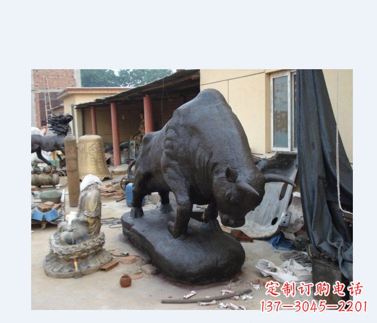益阳铜雕广场水牛动物雕塑