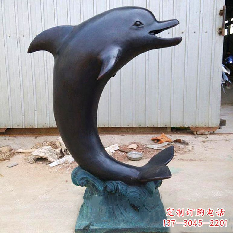 益阳铜雕海豚雕塑