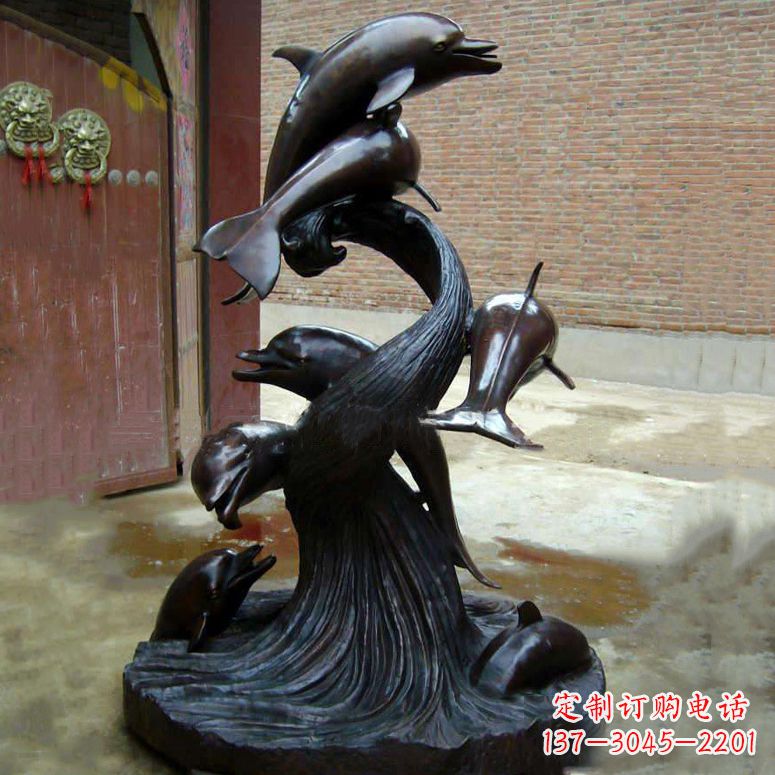 益阳铜雕海豚景观雕塑