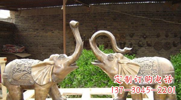 益阳铜雕吉祥小象公园动物雕塑