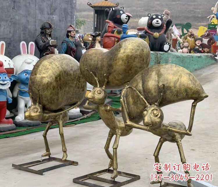 益阳铜雕蚂蚁搬家雕塑