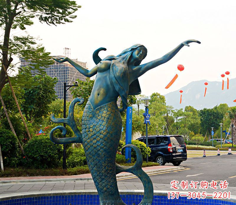 益阳铜雕美人鱼