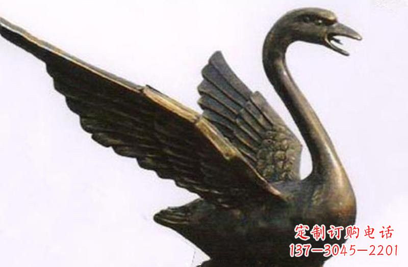 益阳铜雕喷水天鹅公园动物雕塑