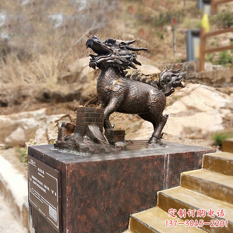 益阳铜雕麒麟景观雕塑装饰品