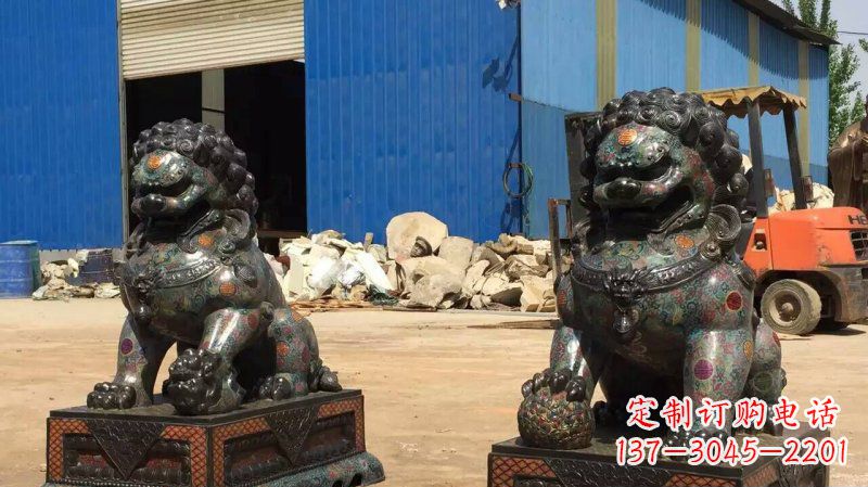 益阳铜雕企业招财狮子雕塑摆件