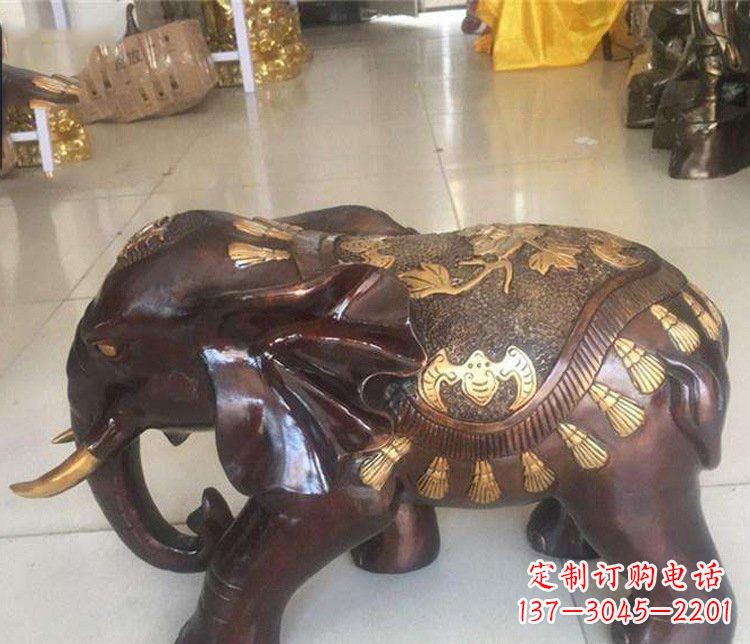 益阳铜雕室内装饰小象雕塑摆件