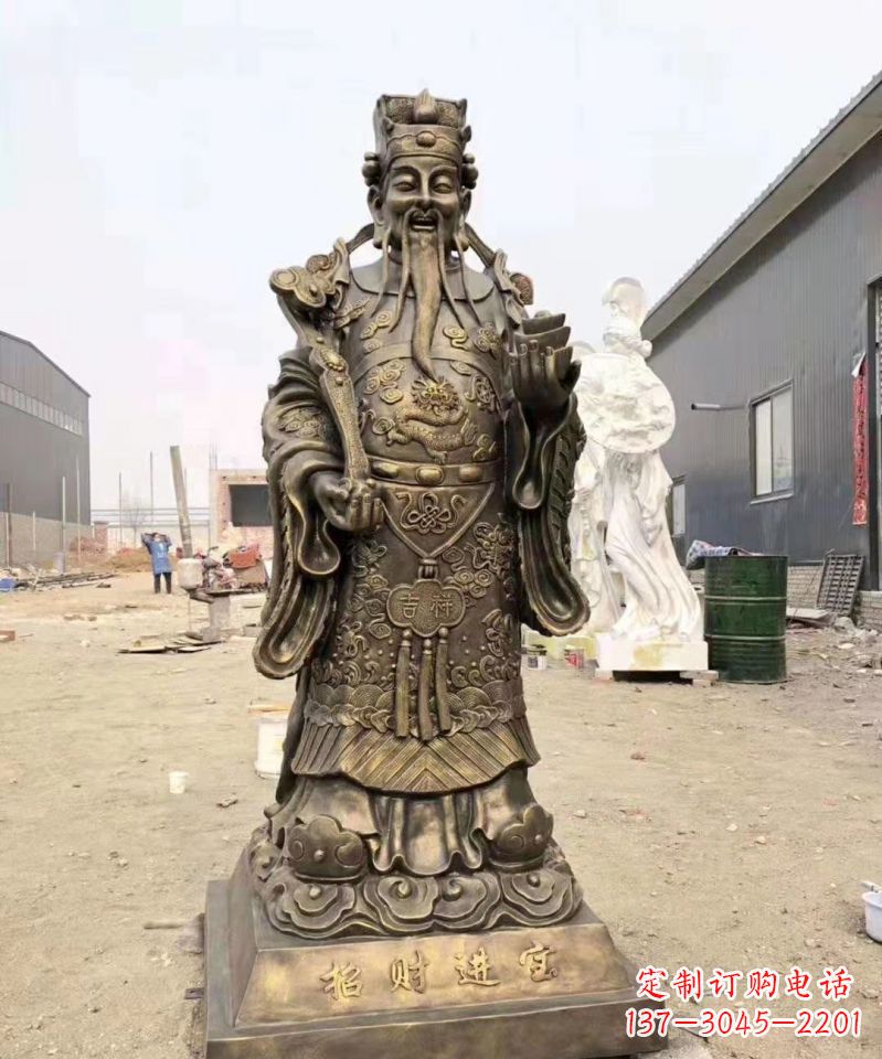 益阳铜雕寺庙财神雕塑