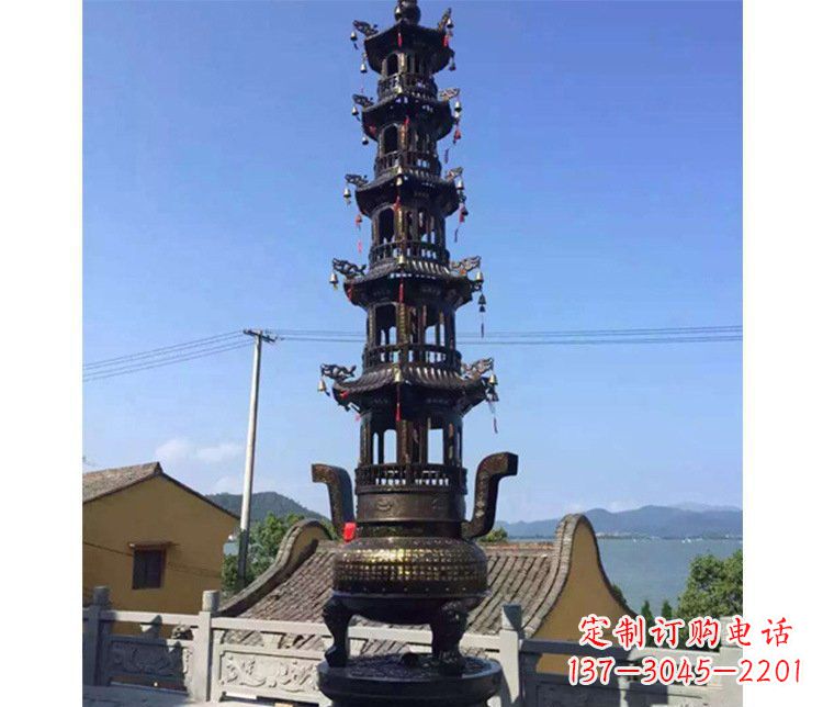 益阳铜雕寺庙大型多层香炉