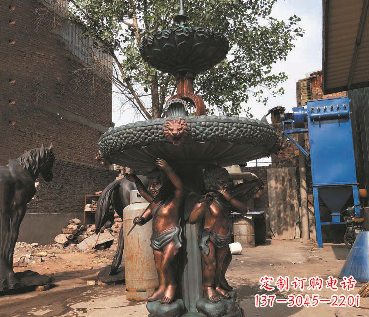 益阳铜雕西方人物喷泉景观雕塑