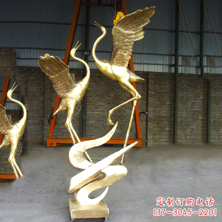 益阳铜雕仙鹤景观雕塑