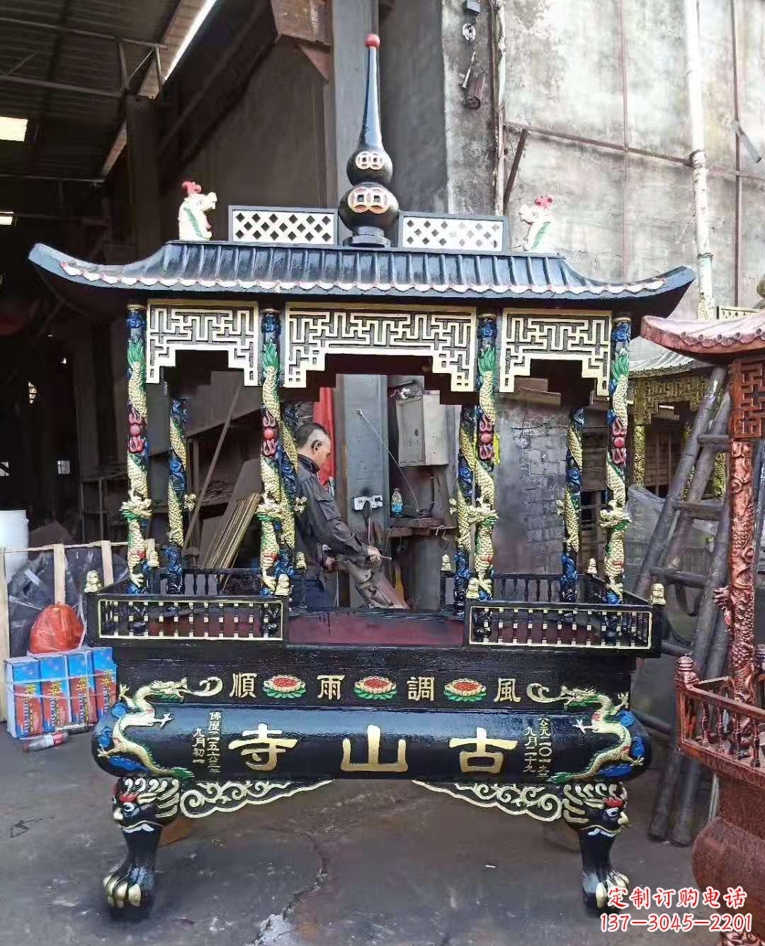 益阳铜雕香炉寺庙景观雕塑