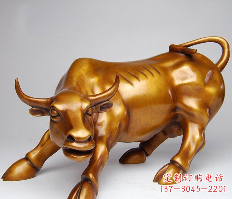 益阳铜雕小区动物牛摆件 (2)