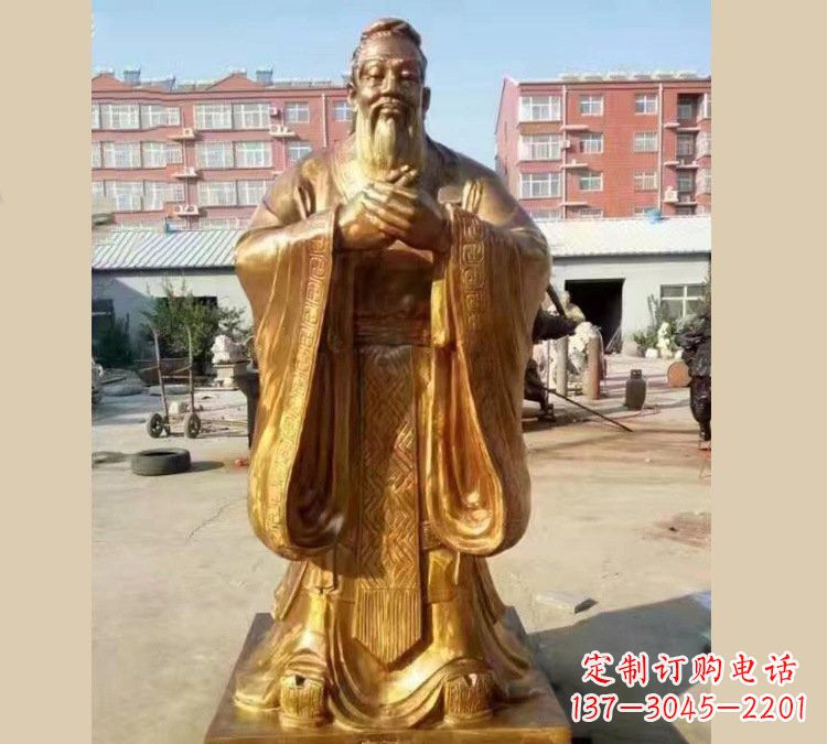益阳铜雕校园孔子