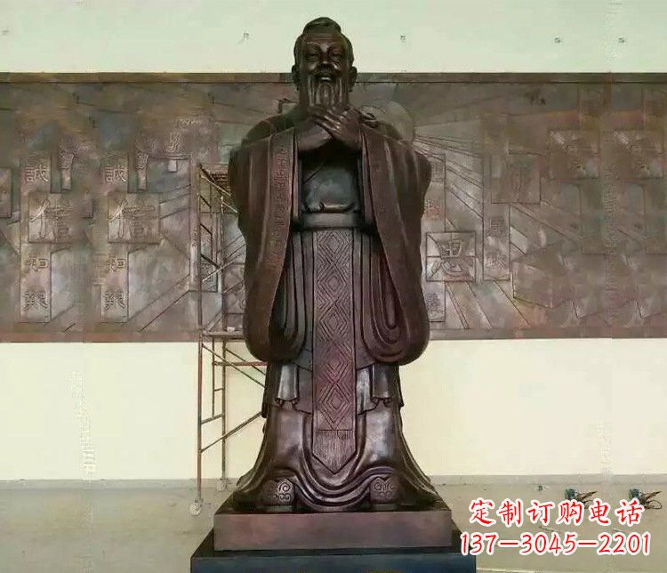 益阳铜雕校园孔子文化雕塑摆件 (2)