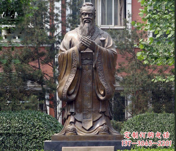 益阳铜雕学校孔子圣人雕塑摆件 (2)