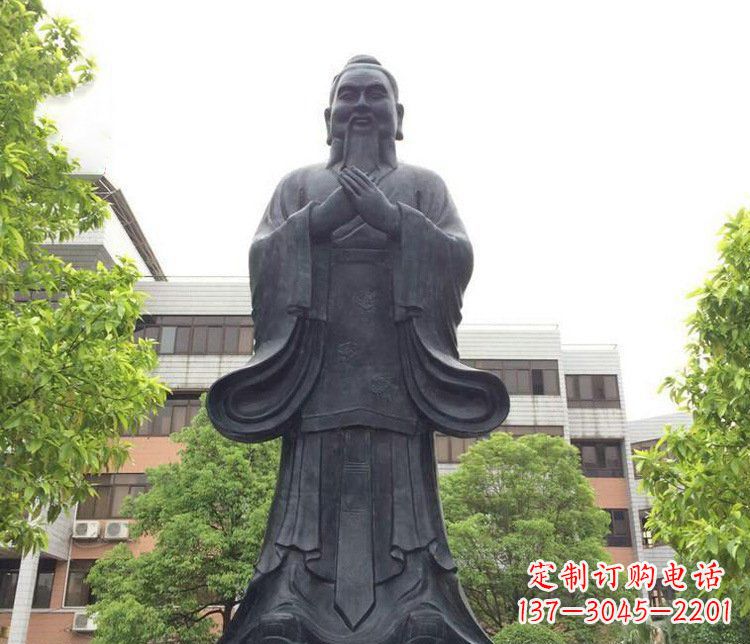 益阳铜雕学校孔子圣人雕塑摆件