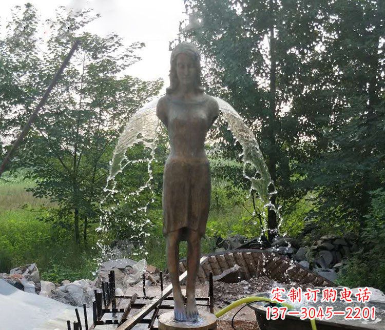 益阳铜雕园林天使雕塑摆件