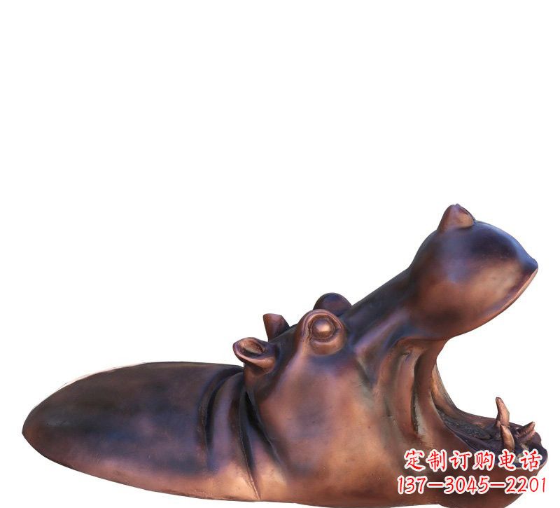 益阳铜雕张嘴河马