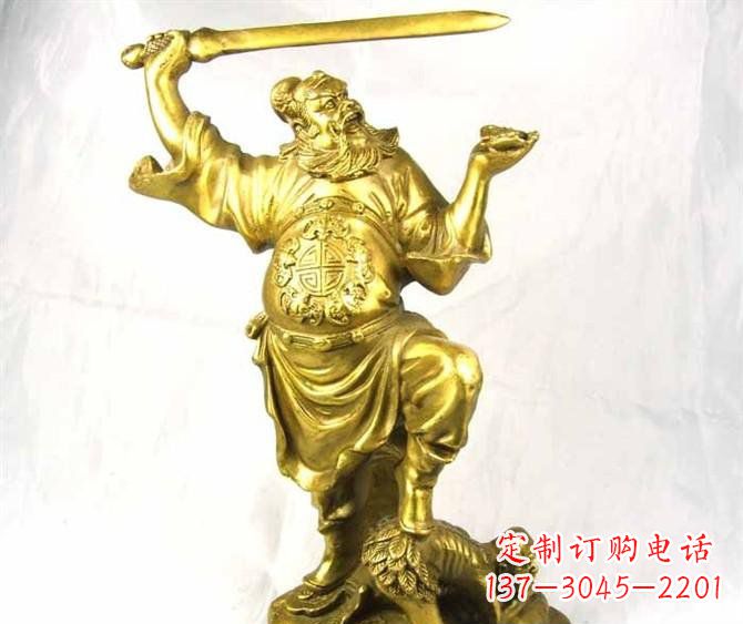 益阳铜雕赵公明古代人物雕塑