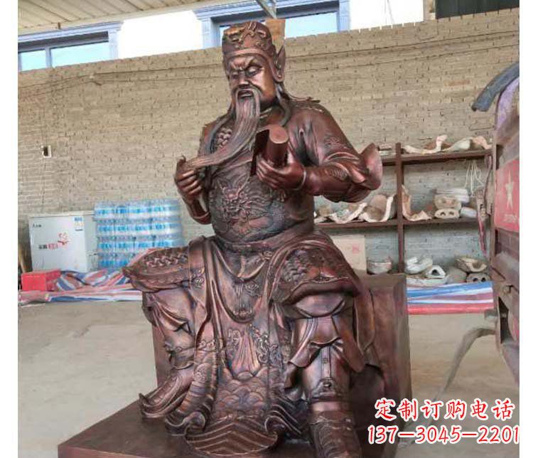 益阳铜雕镇宅关公寺庙神像雕塑摆件 (3)