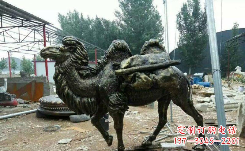 益阳驮着东西的骆驼铜雕