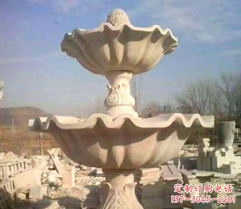 益阳晚霞红大型喷泉石雕