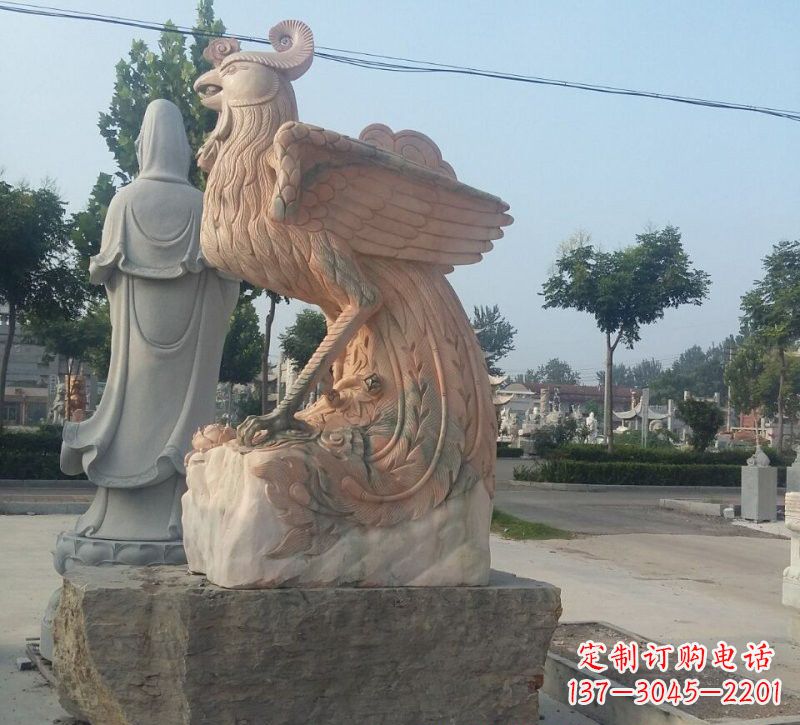 益阳晚霞红凤凰石雕