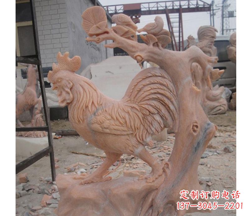 益阳晚霞红公鸡雕塑