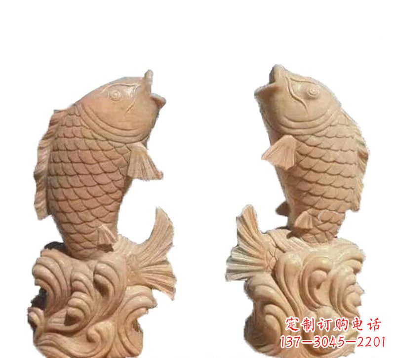 益阳晚霞红公园喷水鲤鱼石雕
