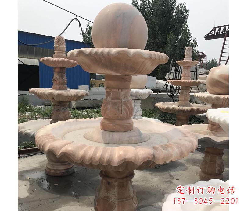 益阳晚霞红景观风水球雕塑