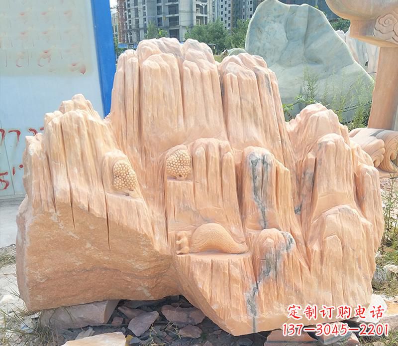 益阳晚霞红景观假山雕塑