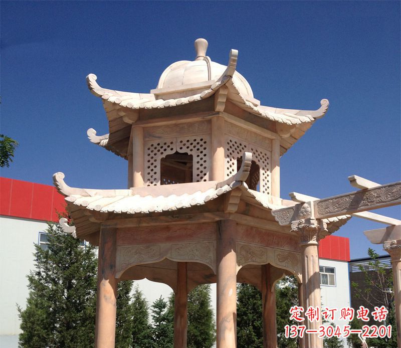 益阳晚霞红景观凉亭雕塑
