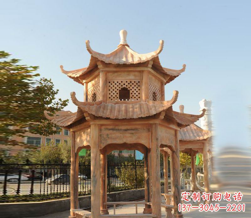 益阳晚霞红景区休息凉亭