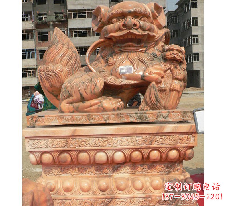 益阳晚霞红南方石狮子