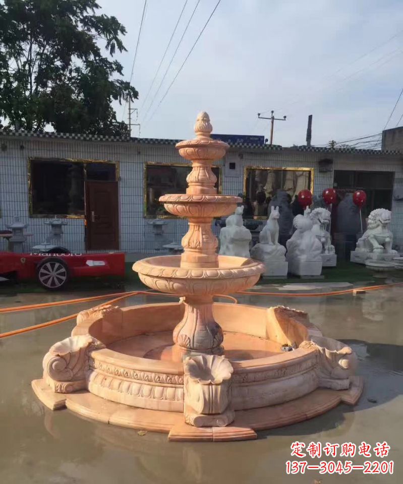 益阳晚霞红欧式流水喷泉