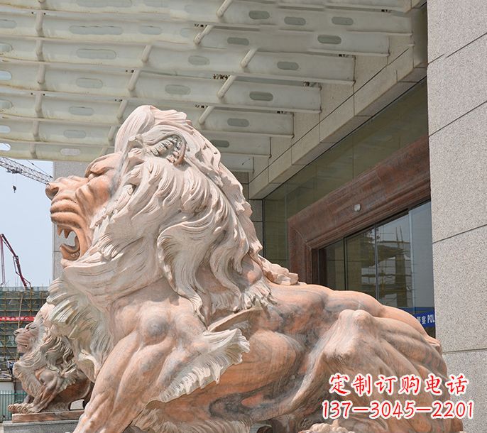 益阳晚霞红欧式狮子石雕 (3)